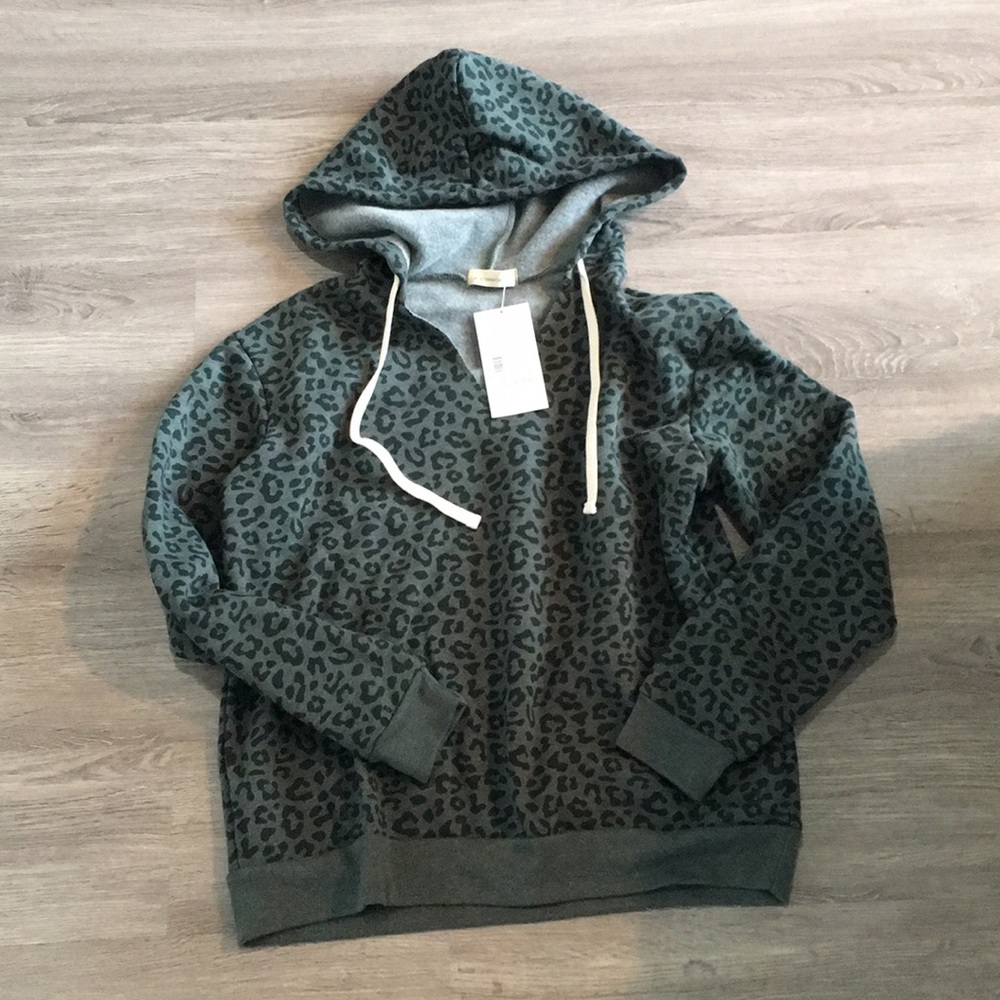 NWT Alternative Apparel green leopard hoodie